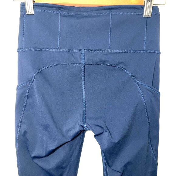 Lululemon Fast & Free 7/8 Tight II Nulux 25" Non Reflective - Navy 4 - Picture 9 of 10